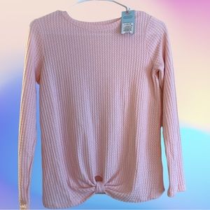 Cat & Jack pink waffle weave long sleeve nwt